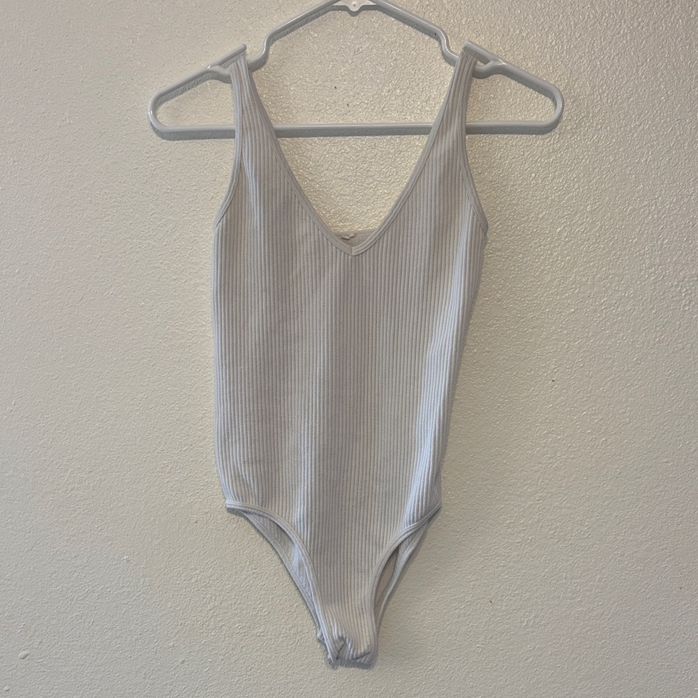 White ribbed bodysuit